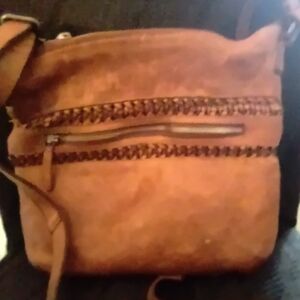 Vintage Brown Leather Crossbody Bag